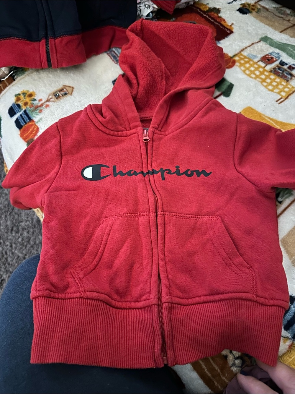 Champion Kids Red Full-Zip Hooded Sweatshirt